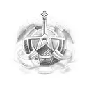 A sketch-style tattoo of the iconic Arena MRV with the crowd cheering for Atlético Mineiro tattoo design idea