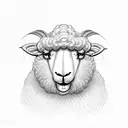 sheep with electrical wires in its mouth tattoo design idea
