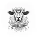 sheep with electrical wires in its mouth tattoo design idea