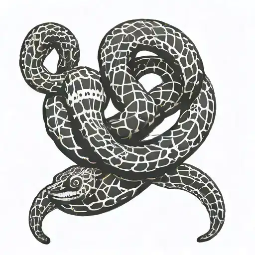 A biohazard snake intertwined with a DNA double helix tattoo design idea