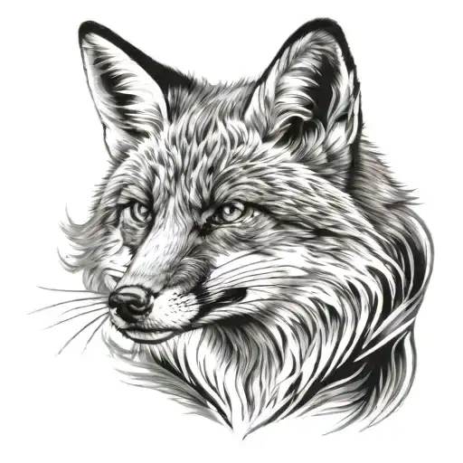 angry fox  tattoo design idea