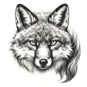 angry fox  tattoo design idea