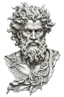 zeus face tattoo design idea