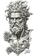 zeus face tattoo design idea