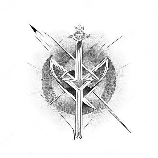 pagan Catholic symbol tattoo design idea