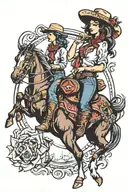 cowgirls and rodeos tattoo design idea