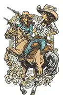 cowgirls and rodeos tattoo design idea