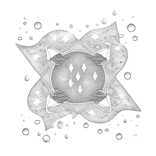 stars and raindrops tattoo design idea