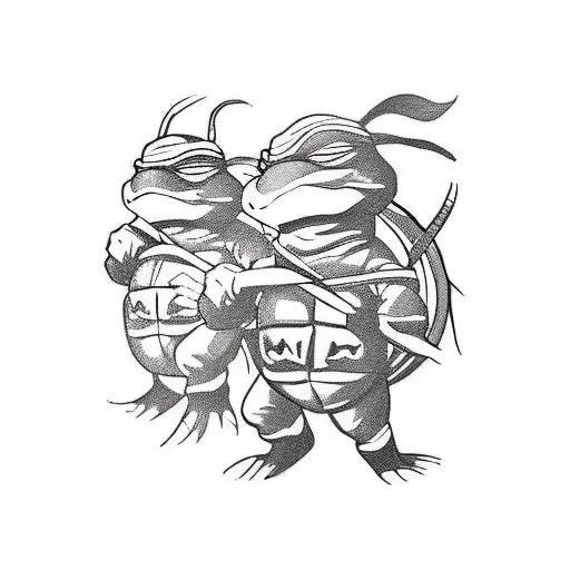 teenage mutant ninja turtles sleeve tattoo design idea