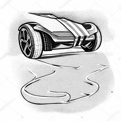 segway cars drift cash scam tattoo design idea