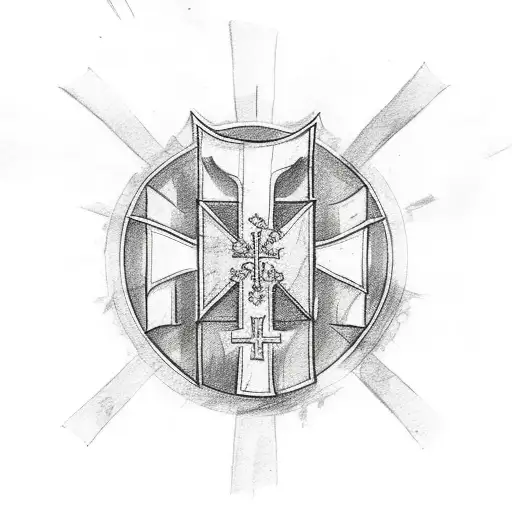 croatia and a christian cross tattoo design idea