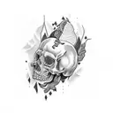 espelho e conchas  tattoo design idea