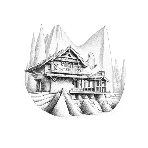 A drunken carpenter building a sandcastle in Ayanapa tattoo design idea