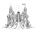 A drunken carpenter building a sandcastle in Ayanapa tattoo design idea