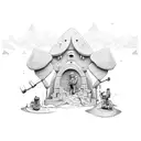 A drunken carpenter building a sandcastle in Ayanapa tattoo design idea