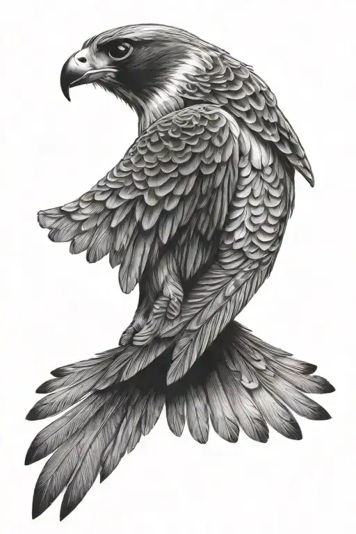 A falcon diving tattoo design idea