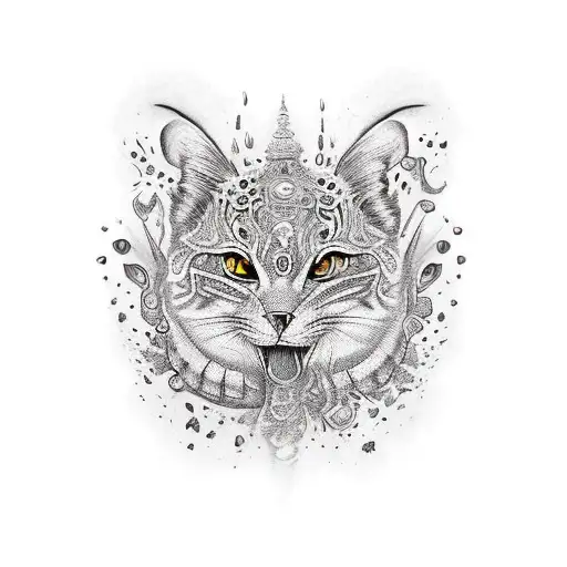 polka trash tattoo design idea