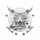 polka trash tattoo design idea