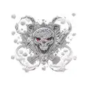 polka trash tattoo design idea