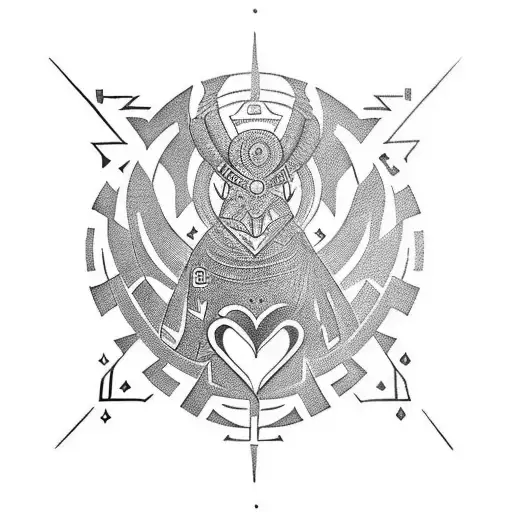 tribal with heart in the middle and names Josi 2005 Miro 2010 tattoo design idea