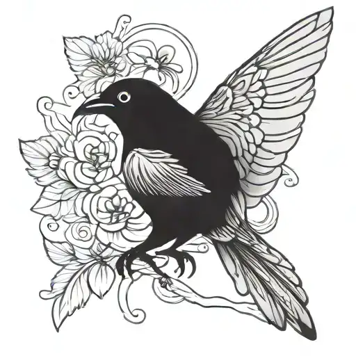 small black bird spirit guide   tattoo design idea