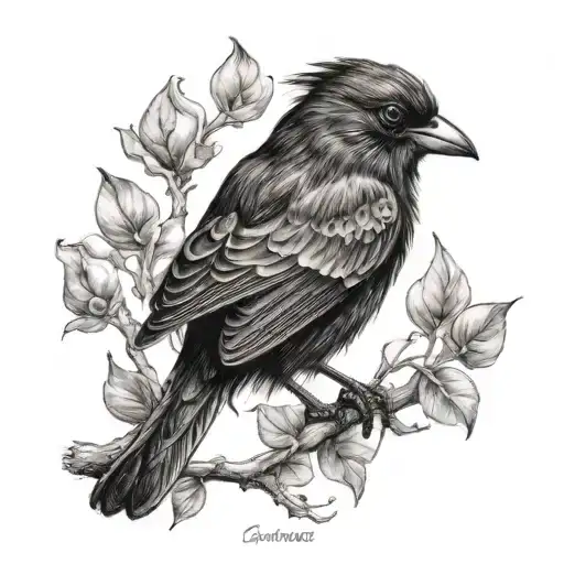 small black bird spirit guide   tattoo design idea