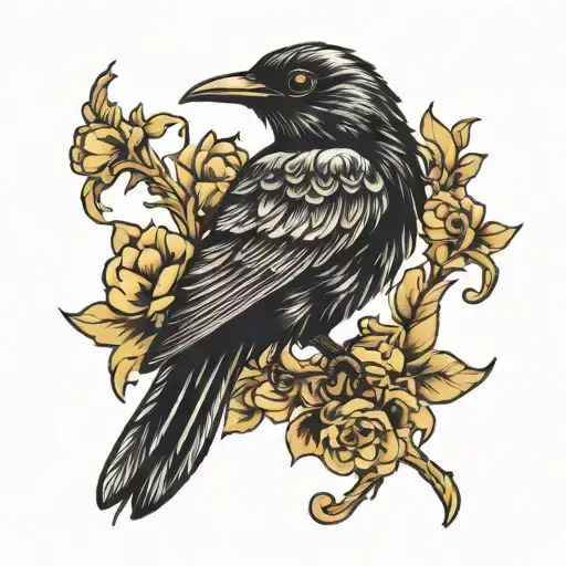 small black bird spirit guide tattoo design idea