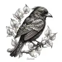small black bird spirit guide   tattoo design idea
