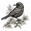 small black bird spirit guide   tattoo design idea