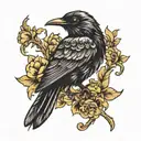 small black bird spirit guide tattoo design idea
