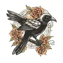 small black bird spirit guide tattoo design idea