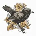 small black bird spirit guide tattoo design idea