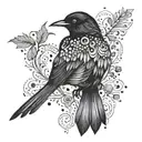 small black bird spirit guide tattoo design idea