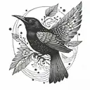 small black bird spirit guide tattoo design idea