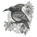 small black bird spirit guide tattoo design idea