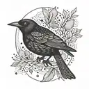 small black bird spirit guide tattoo design idea