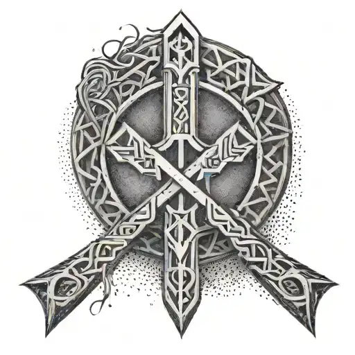 viking thor rune tattoo design idea