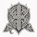 viking thor rune tattoo design idea