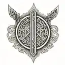 viking thor rune tattoo design idea