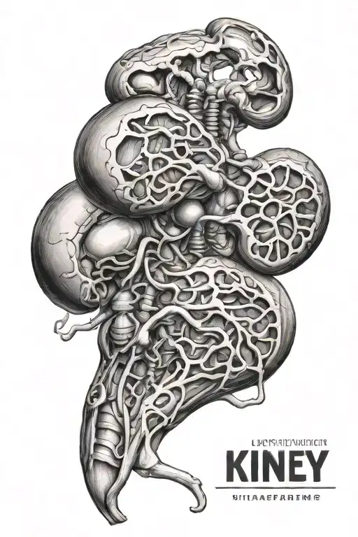 anatomically correct  kidney diagram  tattoo design idea