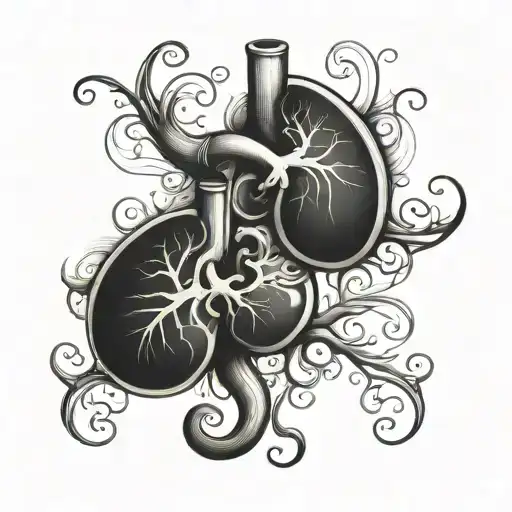 two kidneys tattoo design idea