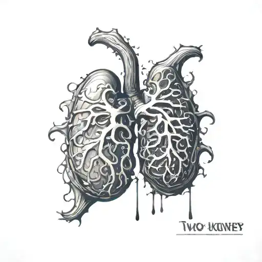 two kidneys tattoo design idea