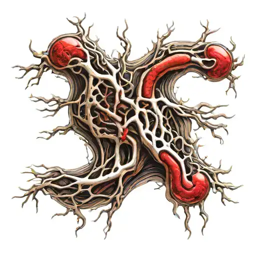two kidneys blood vessels tattoo design idea