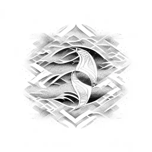 wind blowing across ocean tattoo design idea