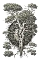 two kidneys growing into trees  tattoo design idea