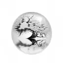 Tree reflected in Pond tattoo design idea