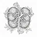 two kidneys tattoo design idea