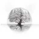 Tree reflected in Pond tattoo design idea
