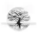 Tree reflected in Pond tattoo design idea
