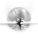 Tree reflected in Pond tattoo design idea